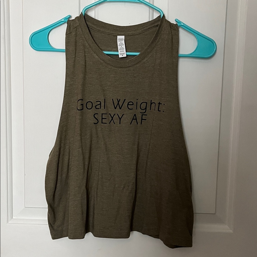 Olive Green Crop Tank Top